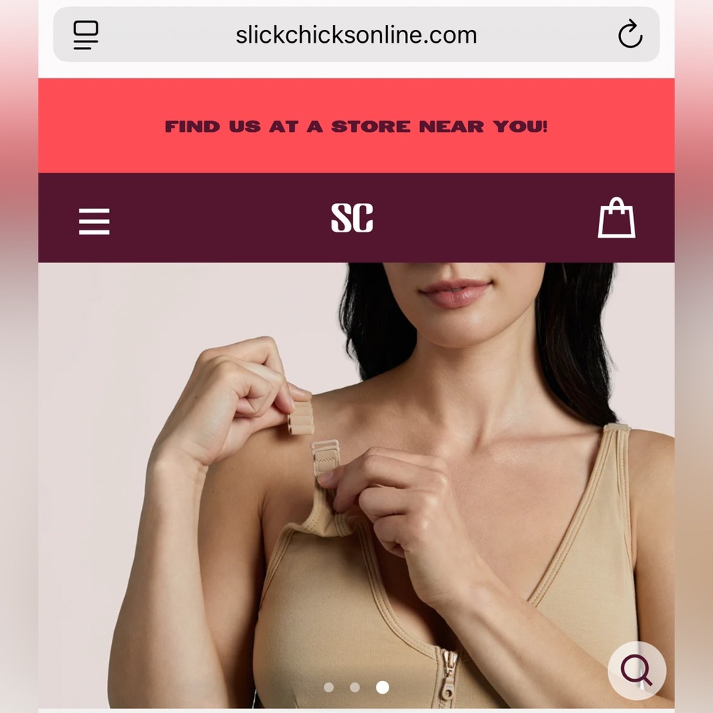 Slick Chicks wireless front zip lounge bra size Large - Picture 8 of 10